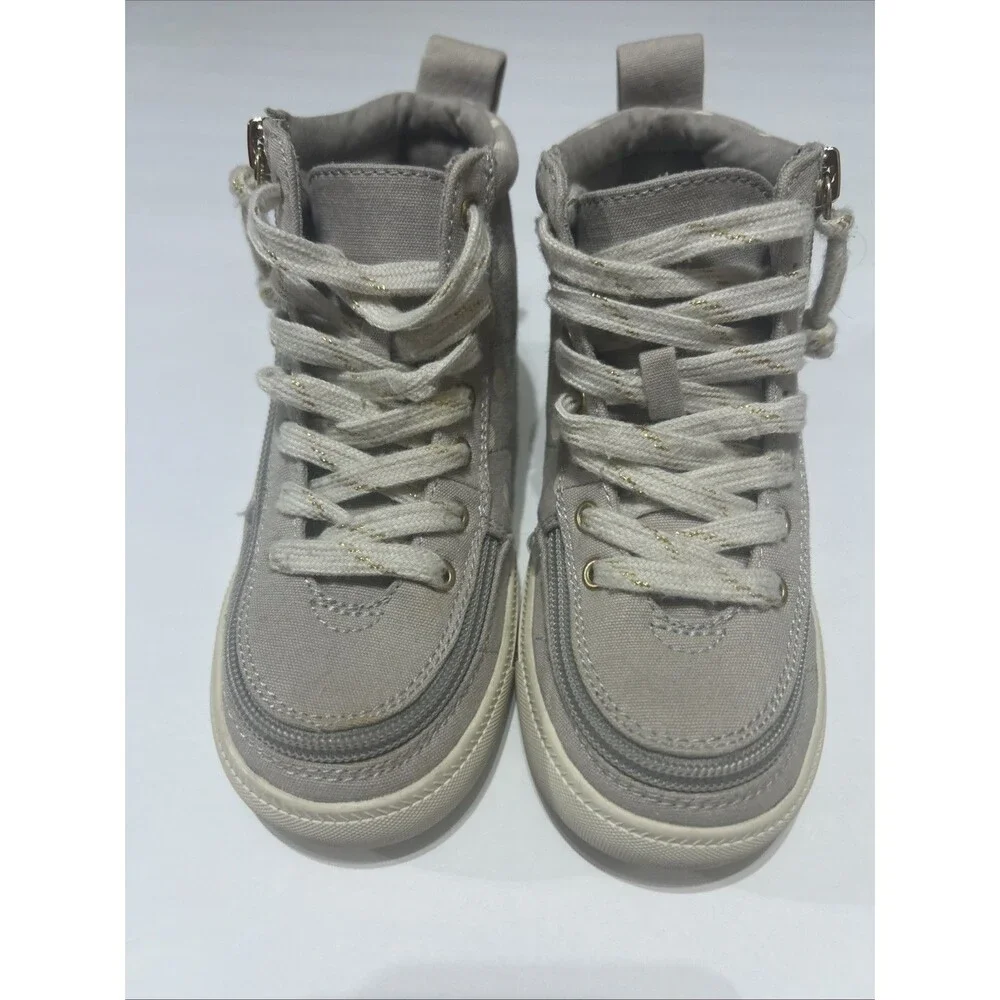 BILLY Footwear Classic Lace High Gray Polka Dot High Top Shoes Kids 12M